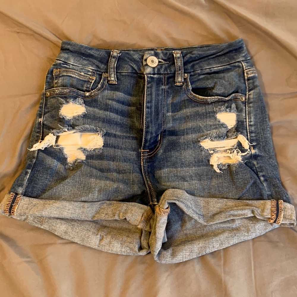 High waisted jean shorts